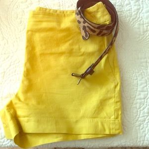 Banana Republic high waist yellow shorts